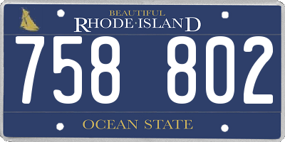 RI license plate 758802