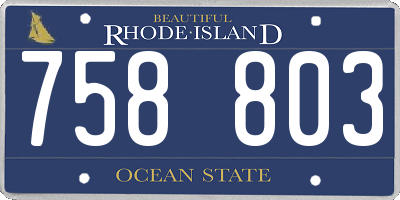 RI license plate 758803