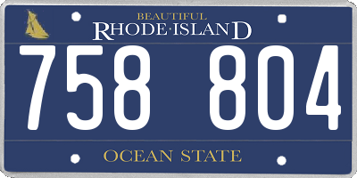 RI license plate 758804