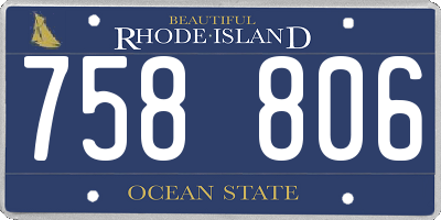RI license plate 758806