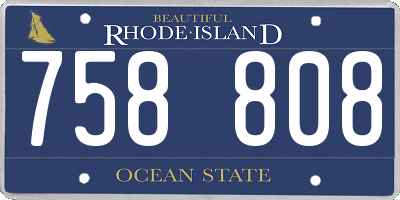 RI license plate 758808