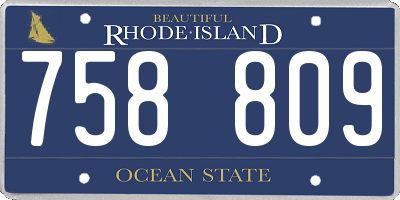 RI license plate 758809