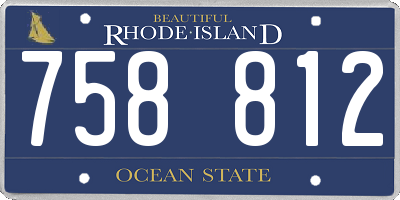 RI license plate 758812