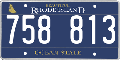 RI license plate 758813