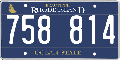 RI license plate 758814