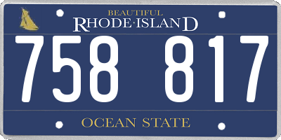 RI license plate 758817