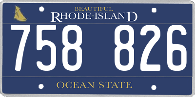RI license plate 758826
