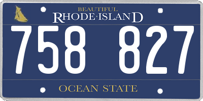 RI license plate 758827