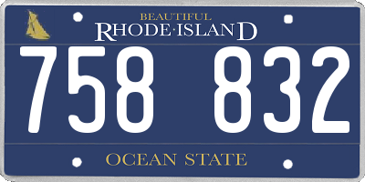 RI license plate 758832