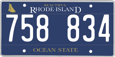 RI license plate 758834