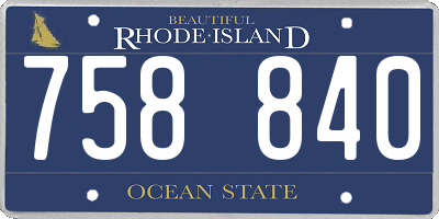 RI license plate 758840