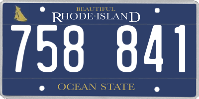 RI license plate 758841