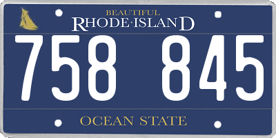RI license plate 758845