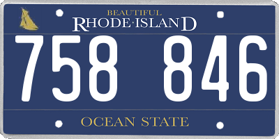 RI license plate 758846