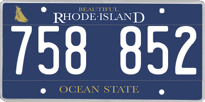 RI license plate 758852