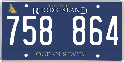 RI license plate 758864