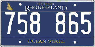 RI license plate 758865