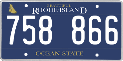RI license plate 758866