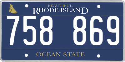RI license plate 758869