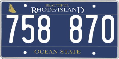 RI license plate 758870