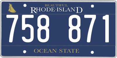 RI license plate 758871