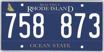 RI license plate 758873