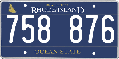 RI license plate 758876