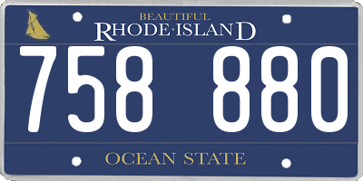 RI license plate 758880