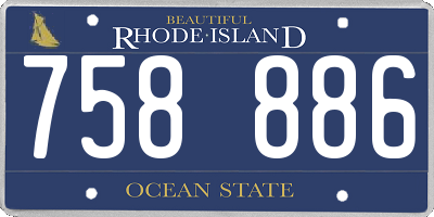 RI license plate 758886
