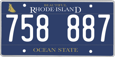 RI license plate 758887