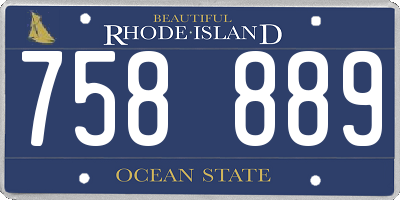 RI license plate 758889