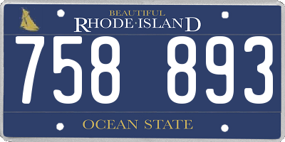 RI license plate 758893