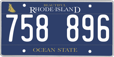 RI license plate 758896