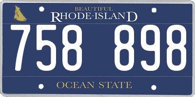 RI license plate 758898