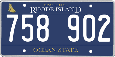 RI license plate 758902