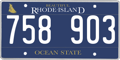 RI license plate 758903