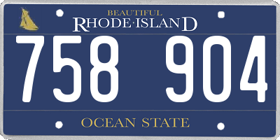 RI license plate 758904