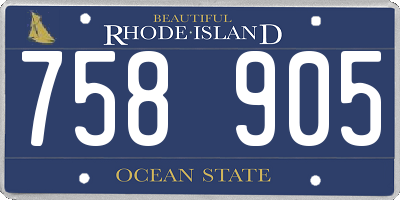 RI license plate 758905