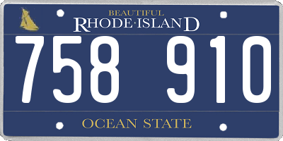 RI license plate 758910