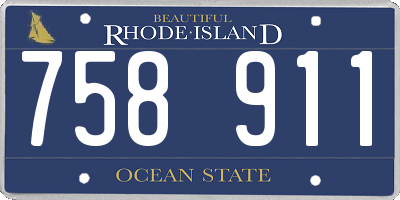 RI license plate 758911
