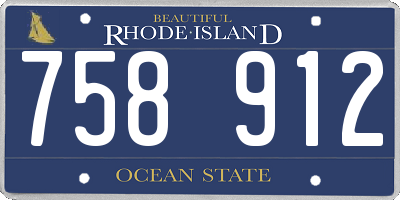 RI license plate 758912