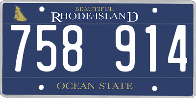 RI license plate 758914