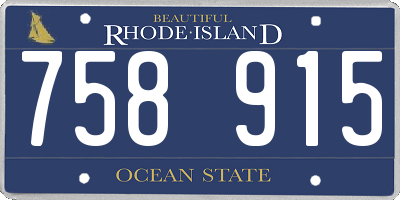 RI license plate 758915