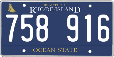 RI license plate 758916