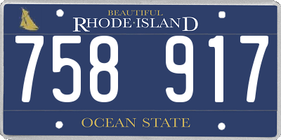 RI license plate 758917