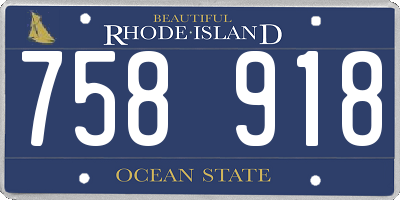 RI license plate 758918