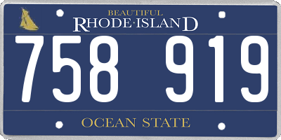 RI license plate 758919