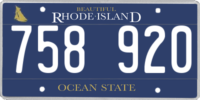 RI license plate 758920