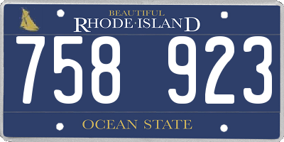 RI license plate 758923