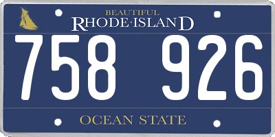 RI license plate 758926